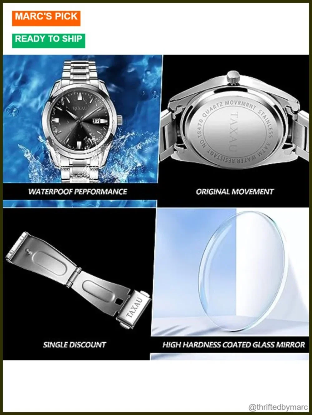 Luxury Minimalist Dress Watch Analog Quartz Stainless Steel Men's Wrist Watch